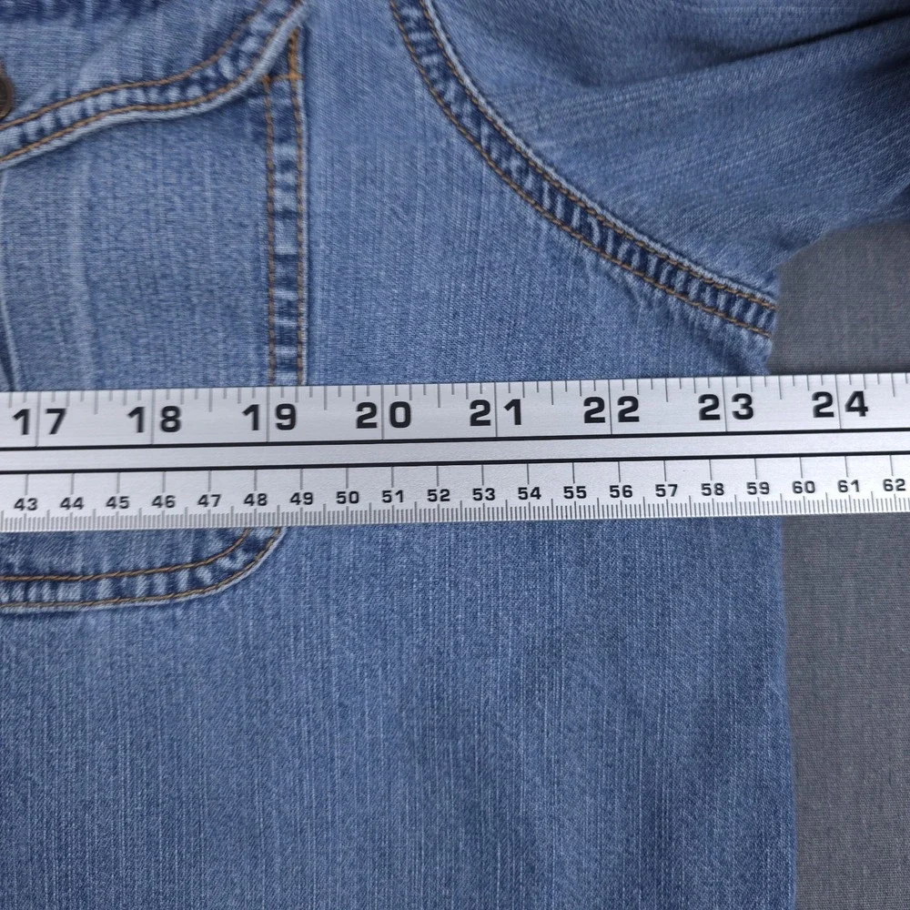 Vintage Levis Denim Utility Shirt Mens Large‎ Blue Faded Metal Button Workwear